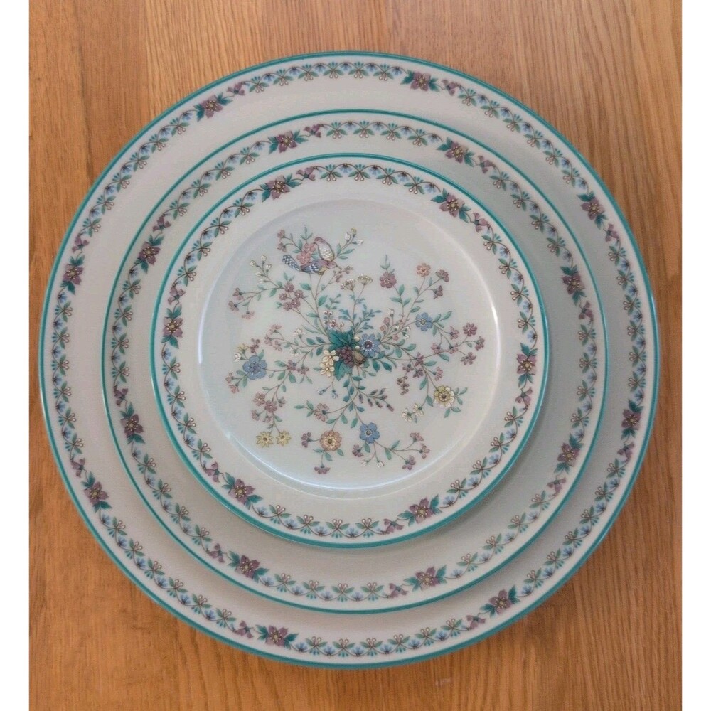 Vtg Noritake Paradise Green 8223 Plate Set Of 4, Perfect For Display-Cottagecore